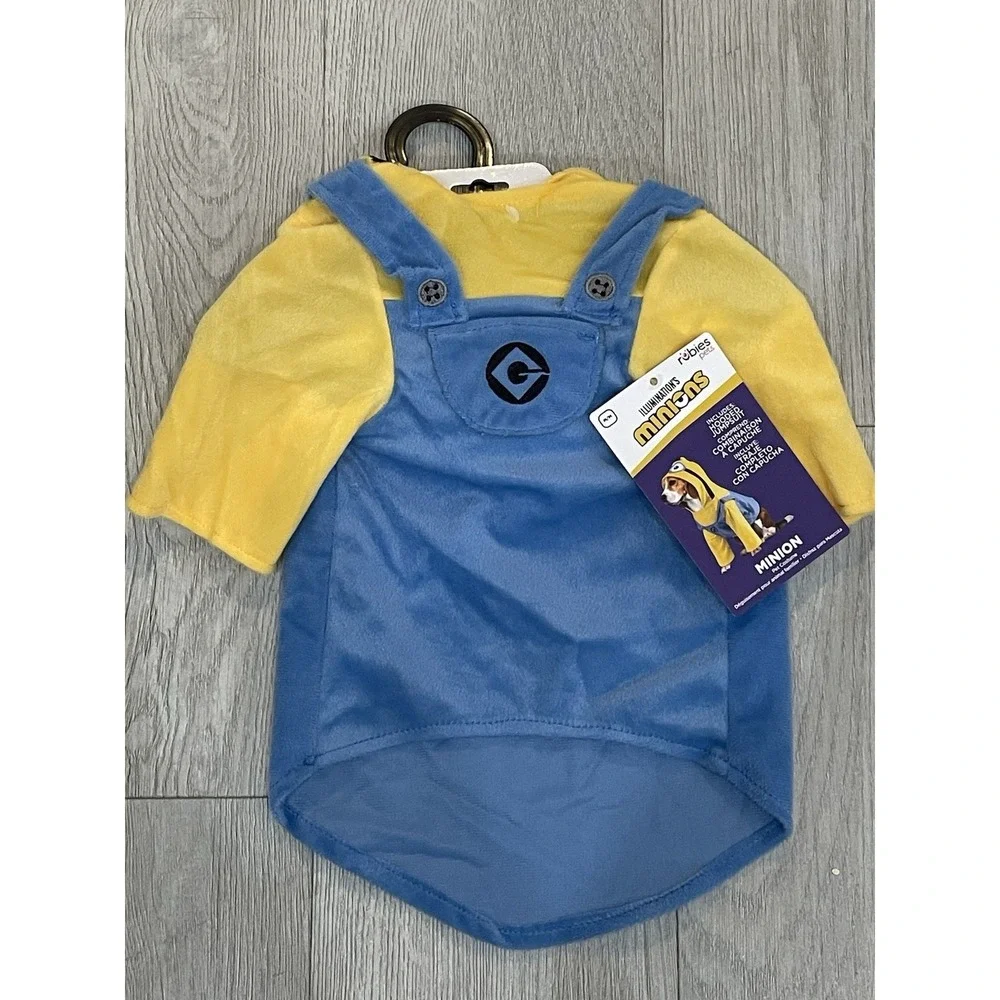 NEW Illumination's Minions Halloween Dog Pet Costume Hooded Jumpsuit - Size M